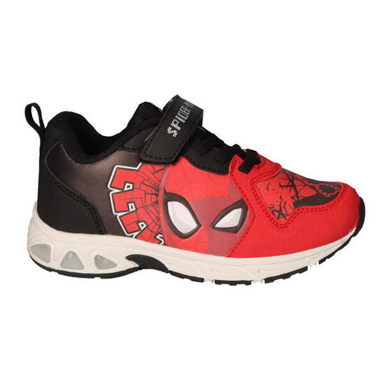 Zapatillas Deportivas Suela Tpr Con Luces Spiderman Negro Y Rojo Niño