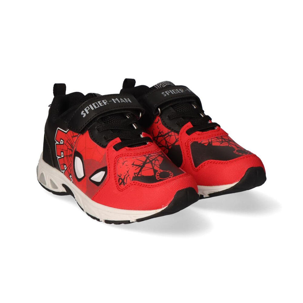 Zapatillas Deportivas Suela Tpr Con Luces Spiderman Negro Y Rojo Niño 2/3