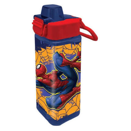 Botella Cantimplora Cuadrada Plástico Spiderman Wall Climber 500 ML