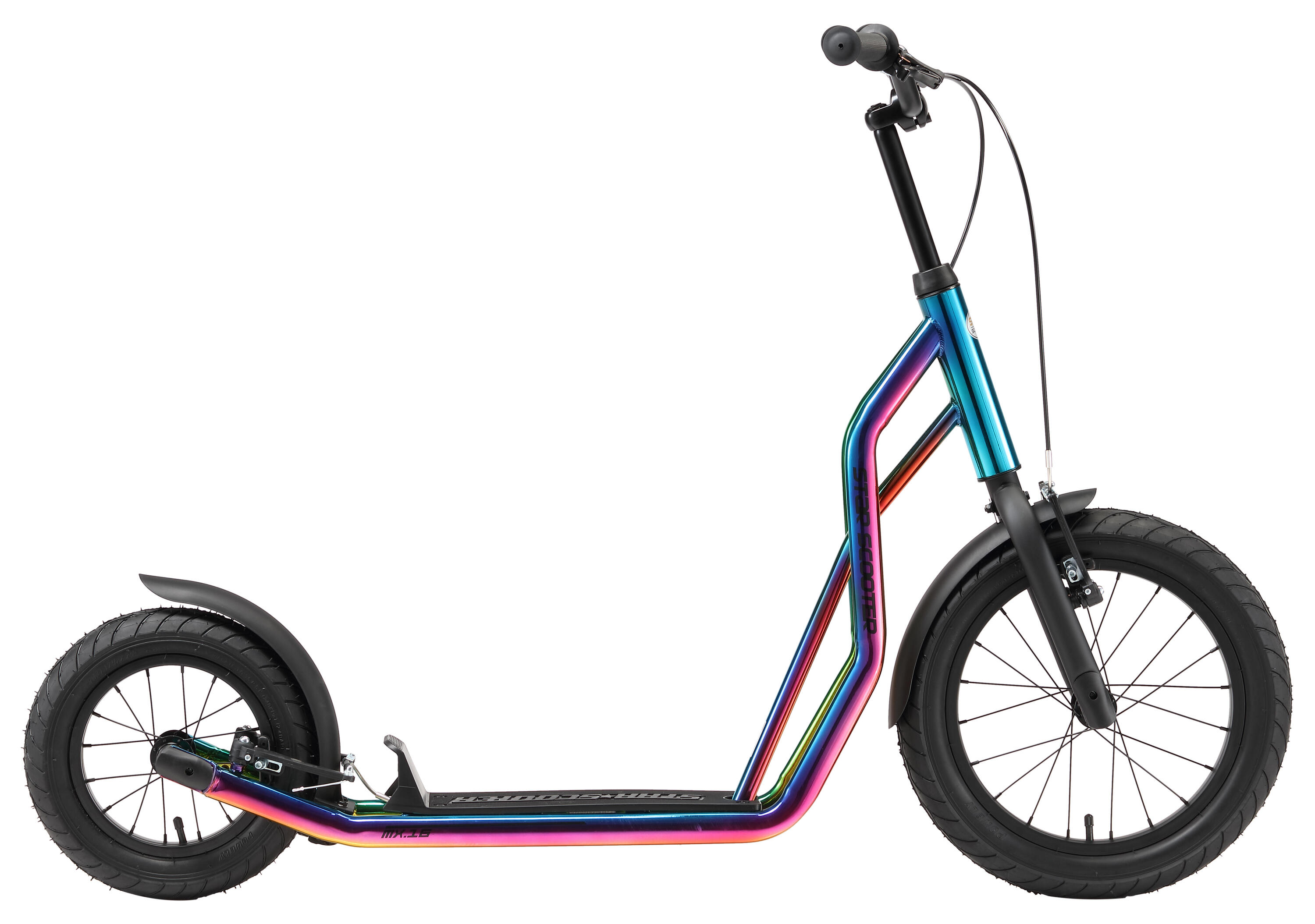 Monopattino con grandi ruote 16", per bambini 8 anni, pneumatici ad aria, Mixed 2/7
