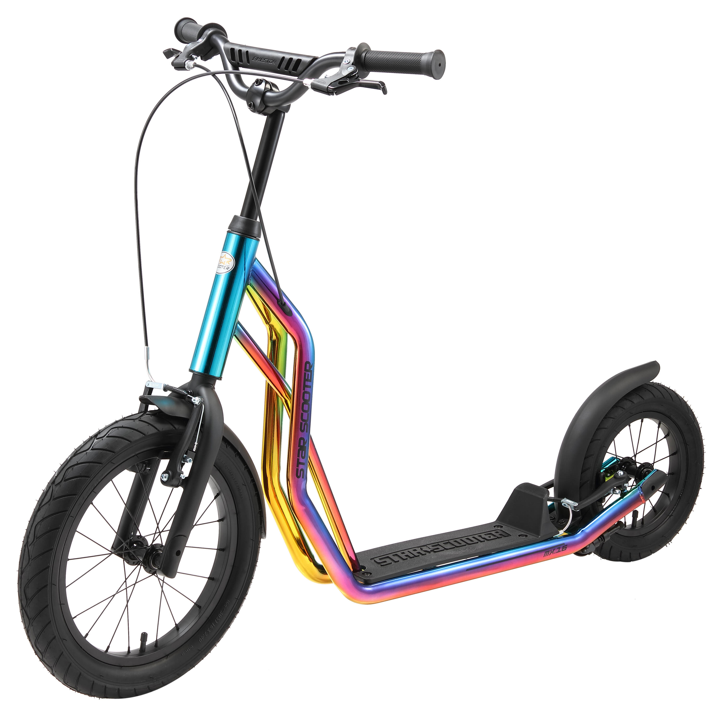 Monopattino con grandi ruote 16", per bambini 8 anni, pneumatici ad aria, Mixed 5/7
