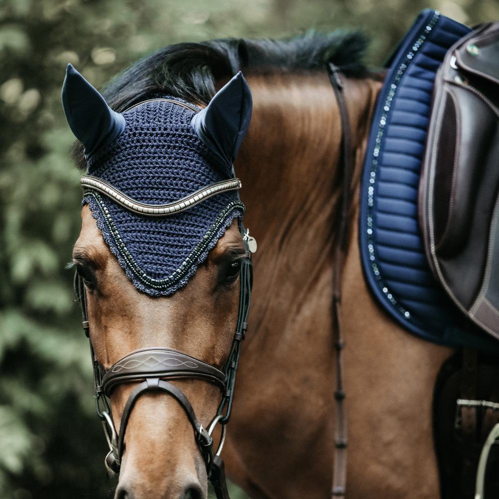 Zadeldoek Pearls dressuur navy 2/4