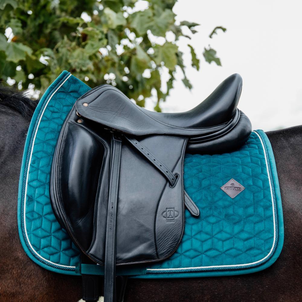 Tapis de selle dressage velours èmeraude 3/7