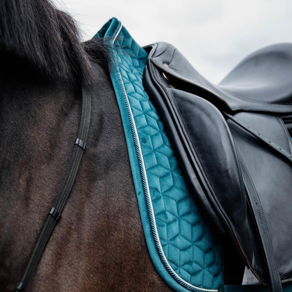 Tapis de selle dressage velours èmeraude 4/7