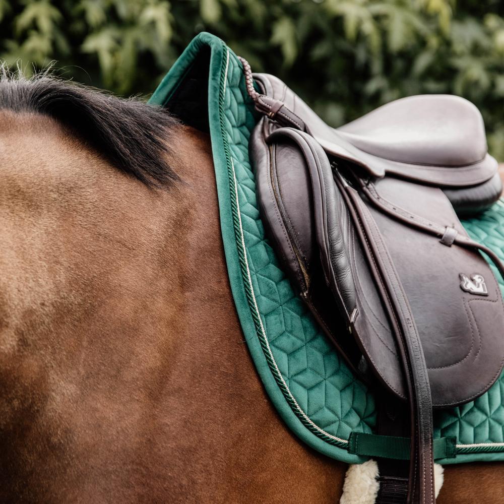 Tapis de selle velours vert foncé pony 3/5