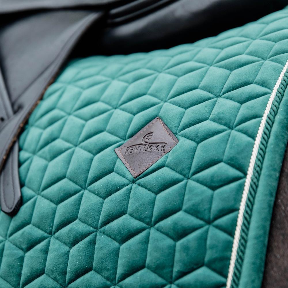 Tapis de selle dressage velours vert foncé 4/5