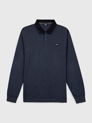 Polo manches longues homme PEKANPOL Marine 60% coton 40% polyester
