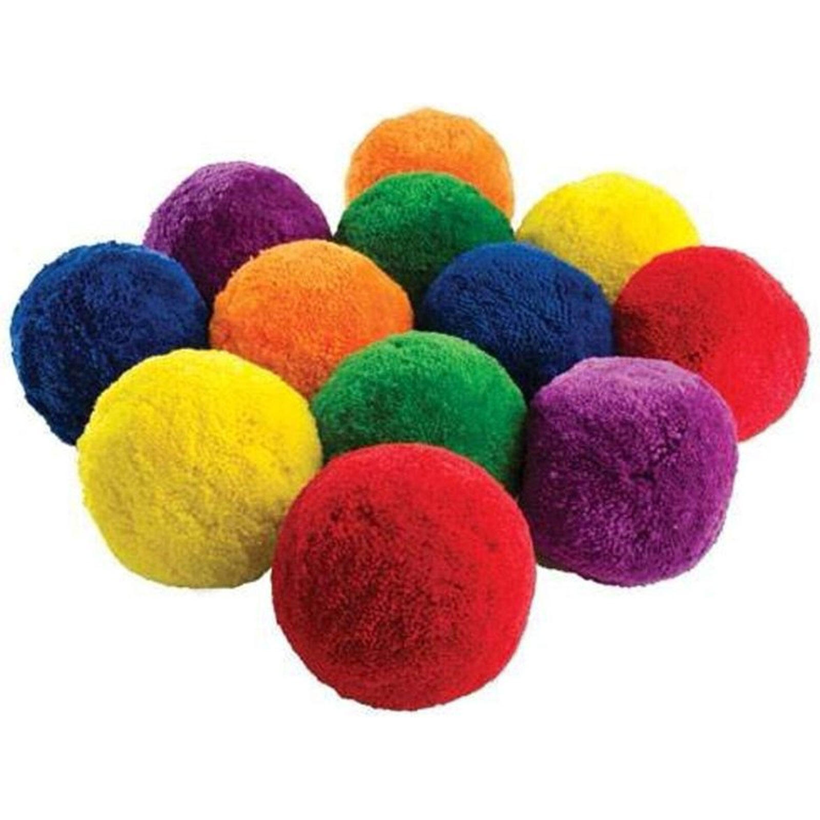 Assorted Bag of 18 Coloured Parachute Fleece Balls