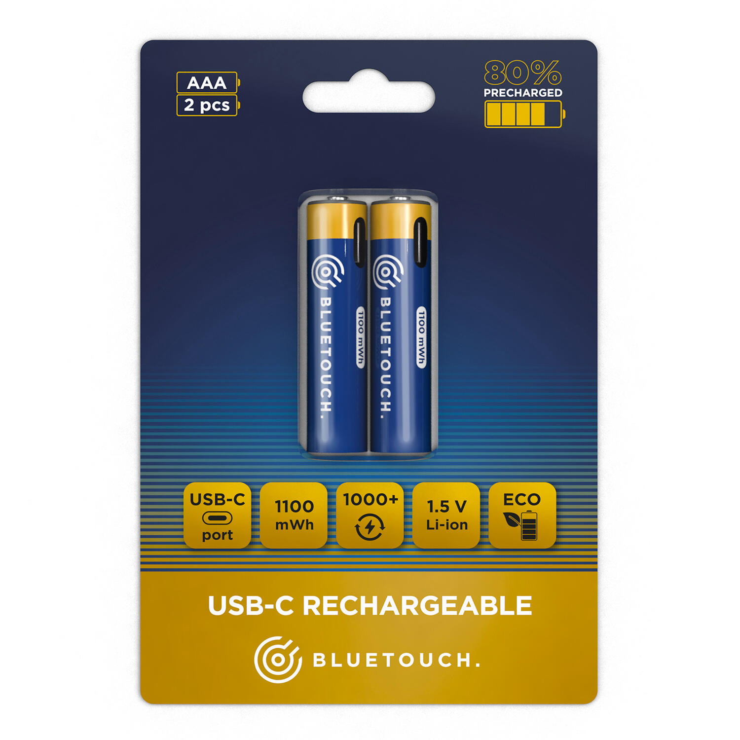 Nabíjecí baterie BLUETOUCH USB-C AAA 3/5
