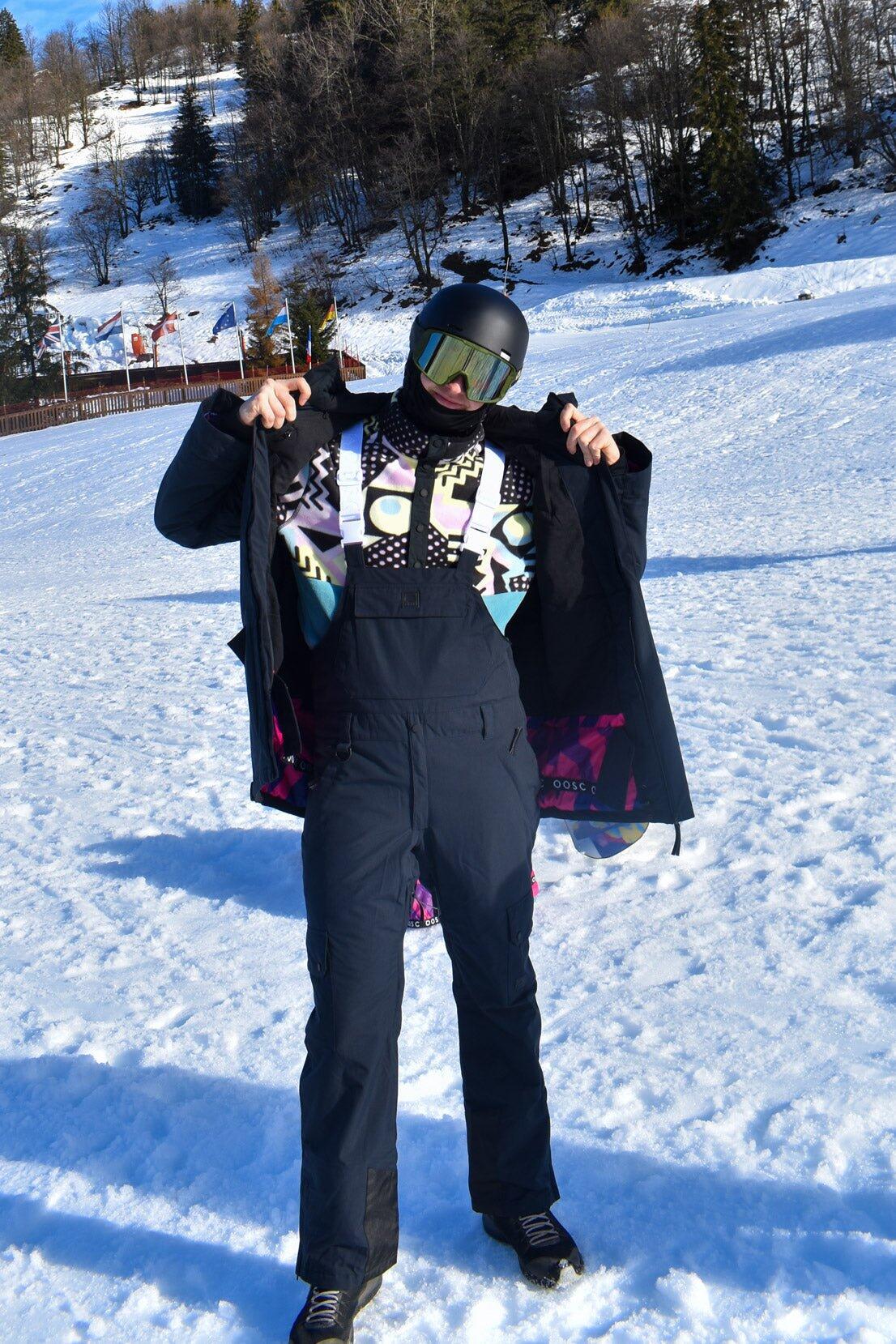 Herren Ski & Snowboard Latzhose Wasserdicht Yeh Man Schwarz 3/7