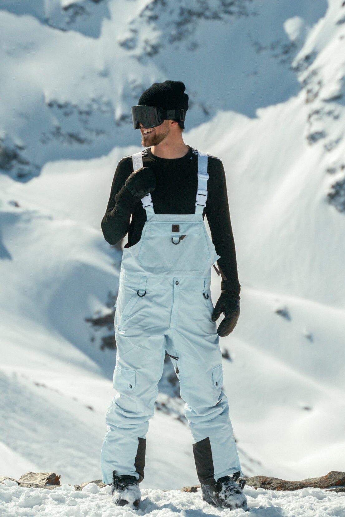 Pantalon à bretelles Yeh Man bleu glacier 3/7