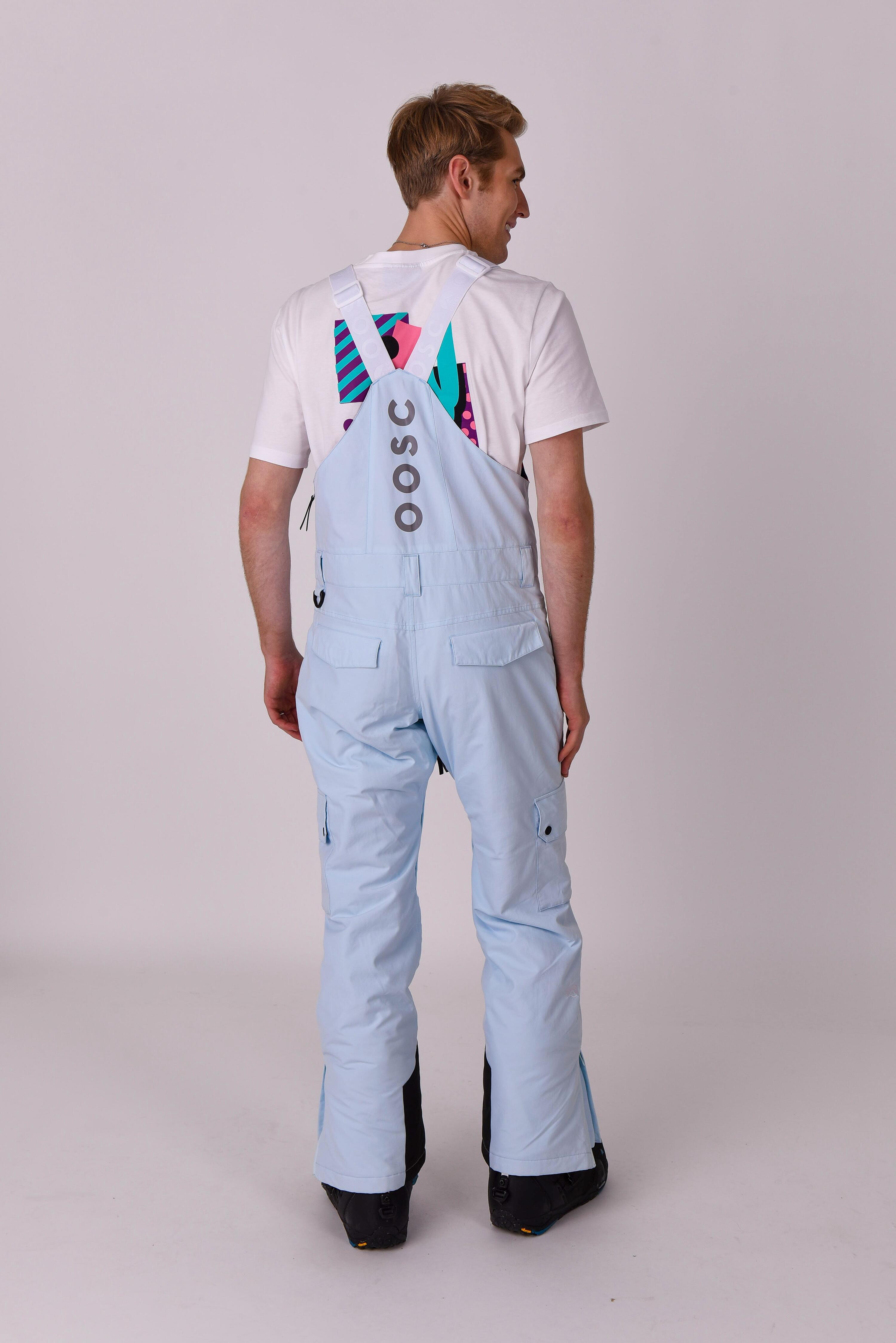 Pantalon à bretelles Yeh Man bleu glacier 7/7