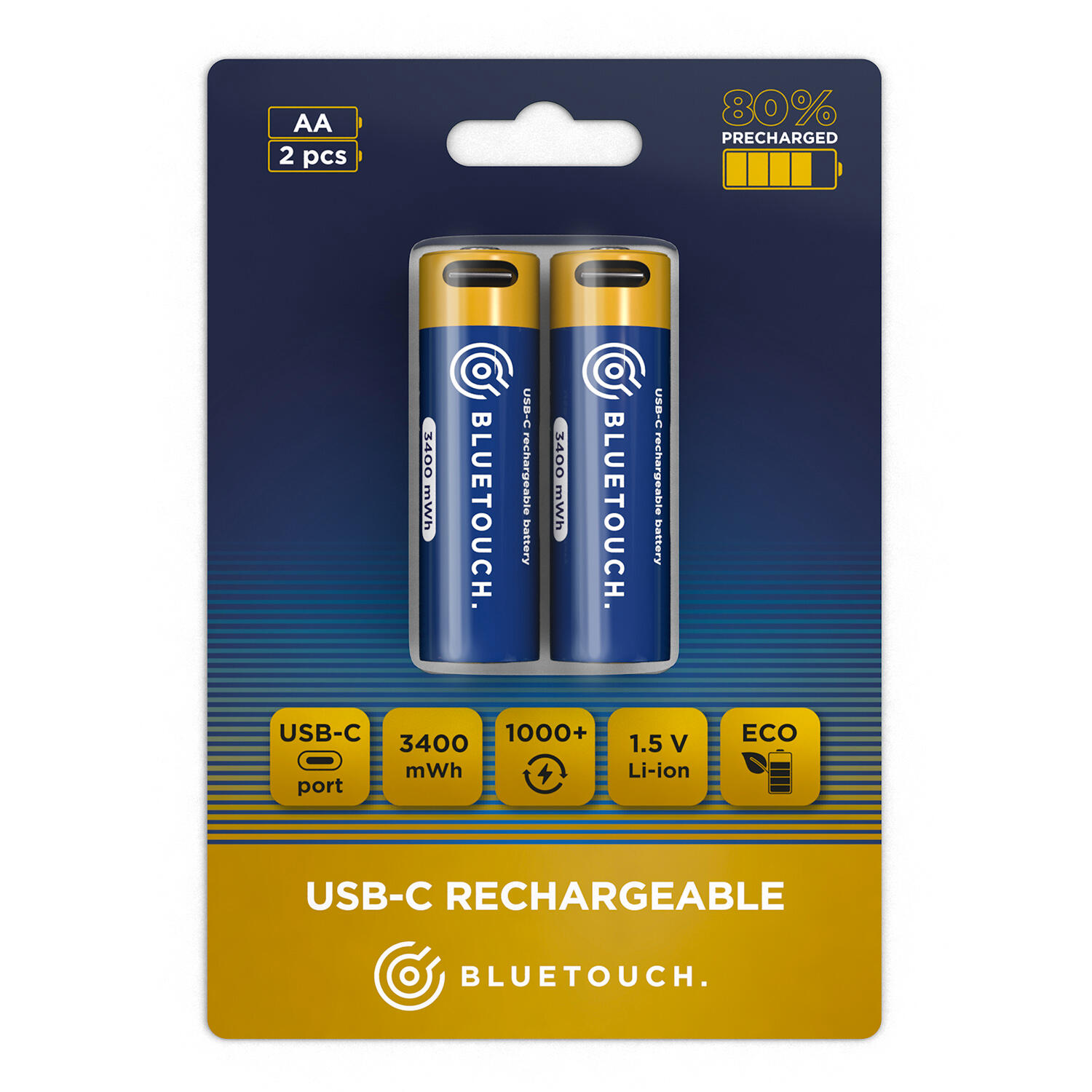 Nabíjecí baterie BLUETOUCH USB-C AA 2/6