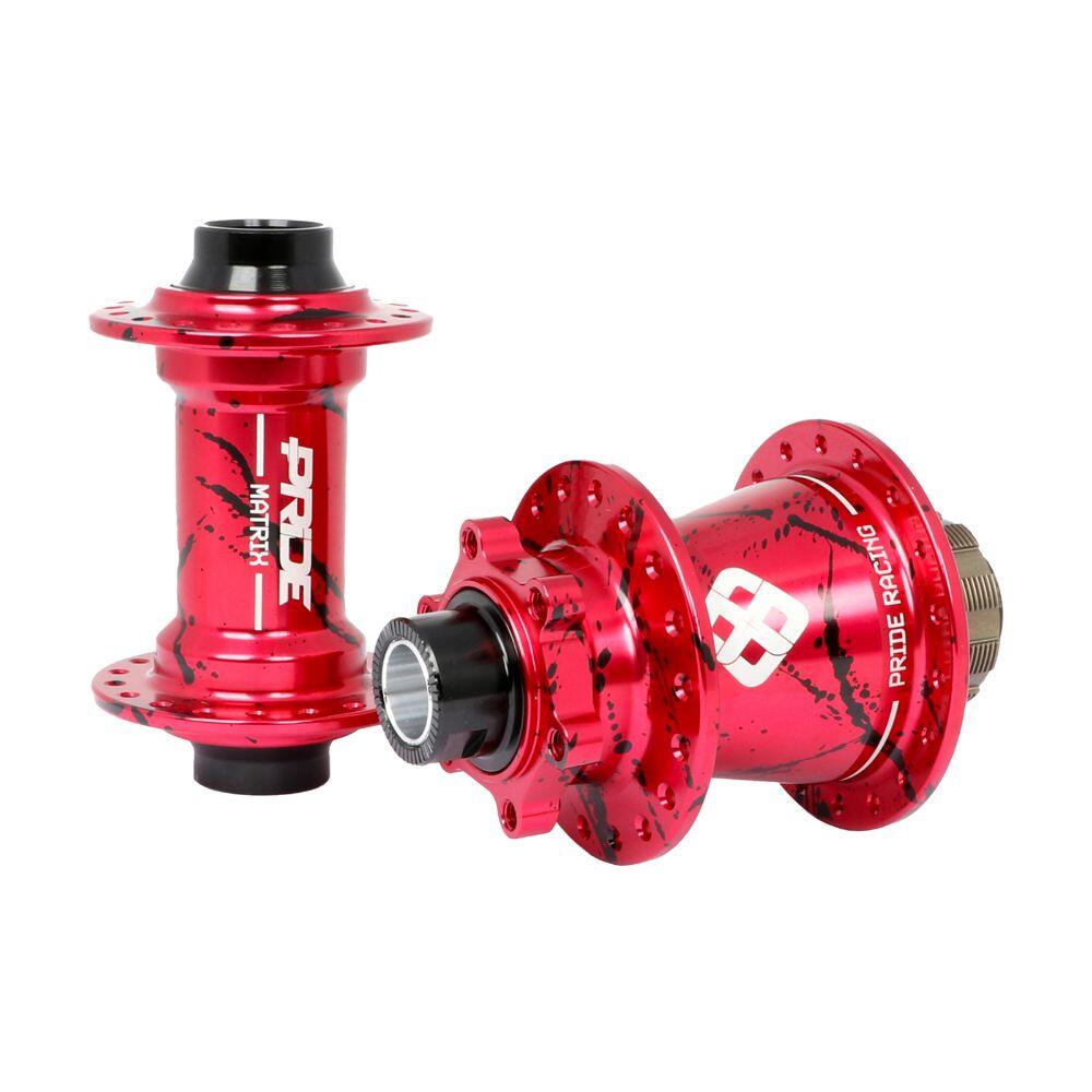 PRIDE RACING Mozzi Pride Matrix Splash Rosso/Nero - 10/10mm - 28H - Fori - 28H