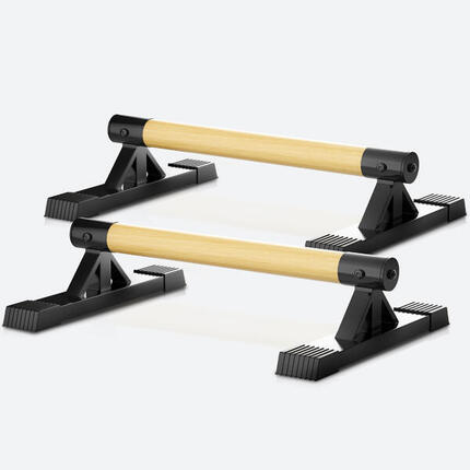 Parallettes Holz & Stahl – Ergonomische Push Up Bars & Handstand Griffe 500 kg