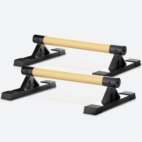 Parallettes Holz & Stahl – Ergonomische Push Up Bars & Handstand Griffe 500 kg