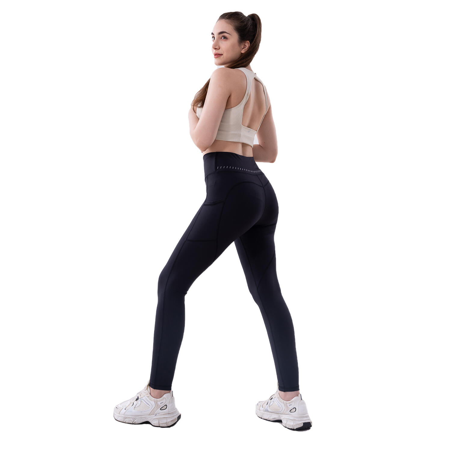 Leggings de yoga para mujer, pantalones de yoga ajustados de cintura alta, negro 3/7