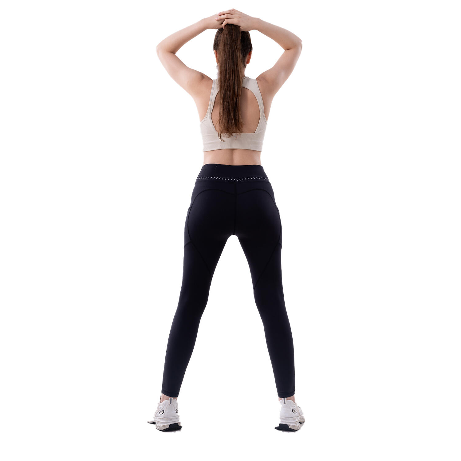 Leggings de yoga para mujer, pantalones de yoga ajustados de cintura alta, negro 2/7