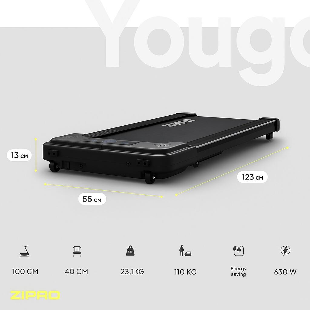Tapis de marche Zipro Yougo 100×40 cm, 6km/h, affichage LED, télécommande 5/8