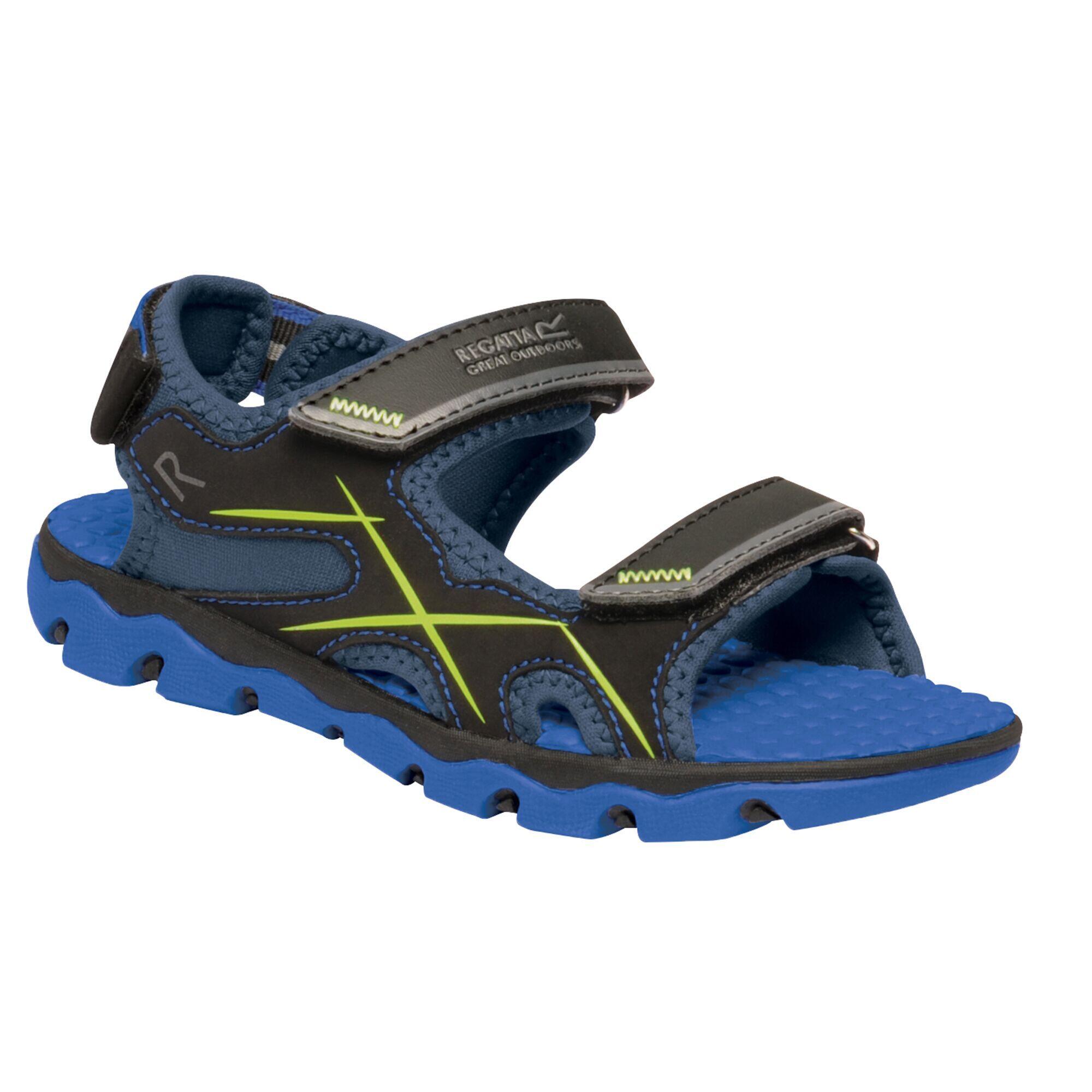 Childrens/Kids Kota Drift Sandals (Nautical Blue/Electric Lime) 1/5