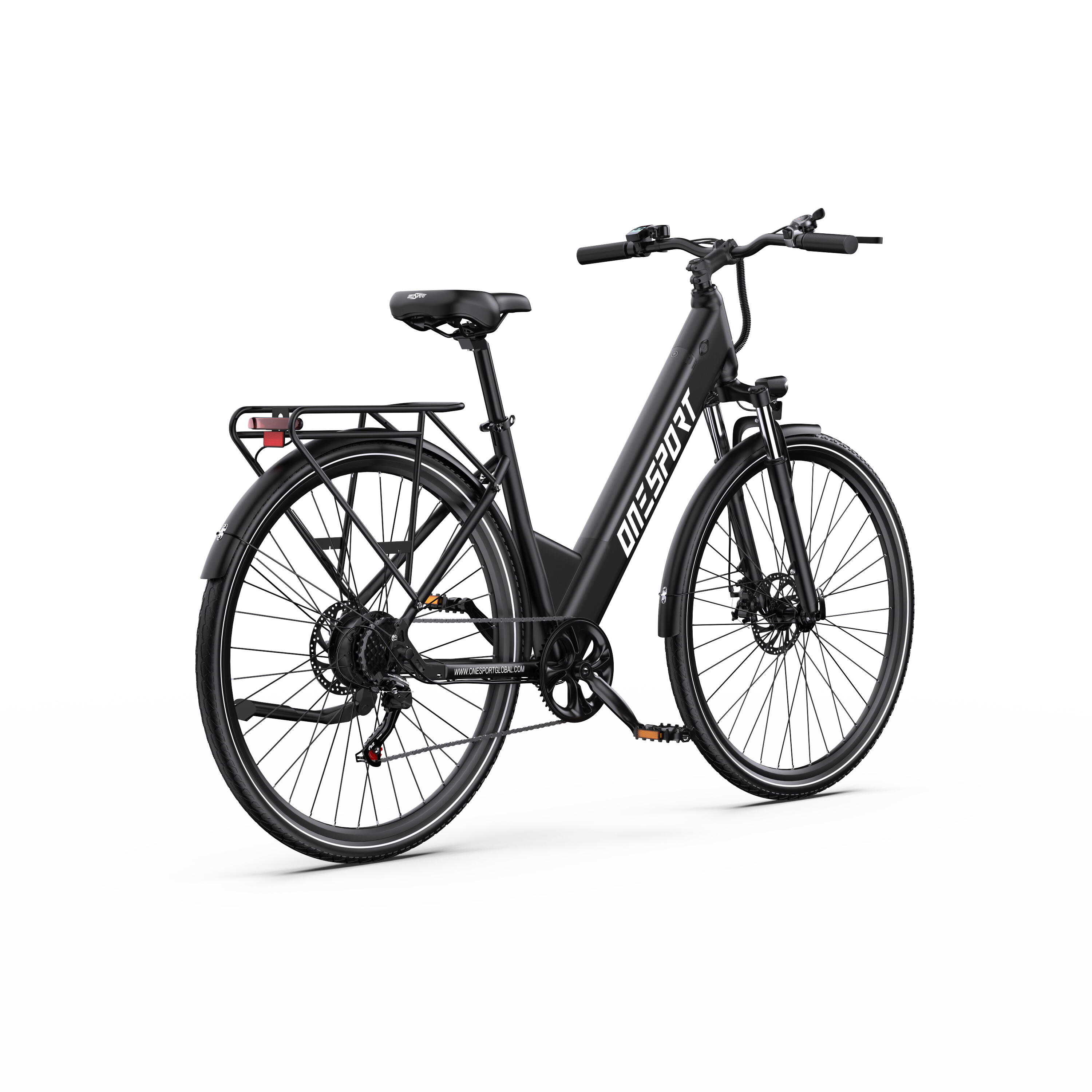 Bicicleta eléctrica urbana ONESPORT OT12 de 27,5", batería de 36 V y 13 Ah 3/7