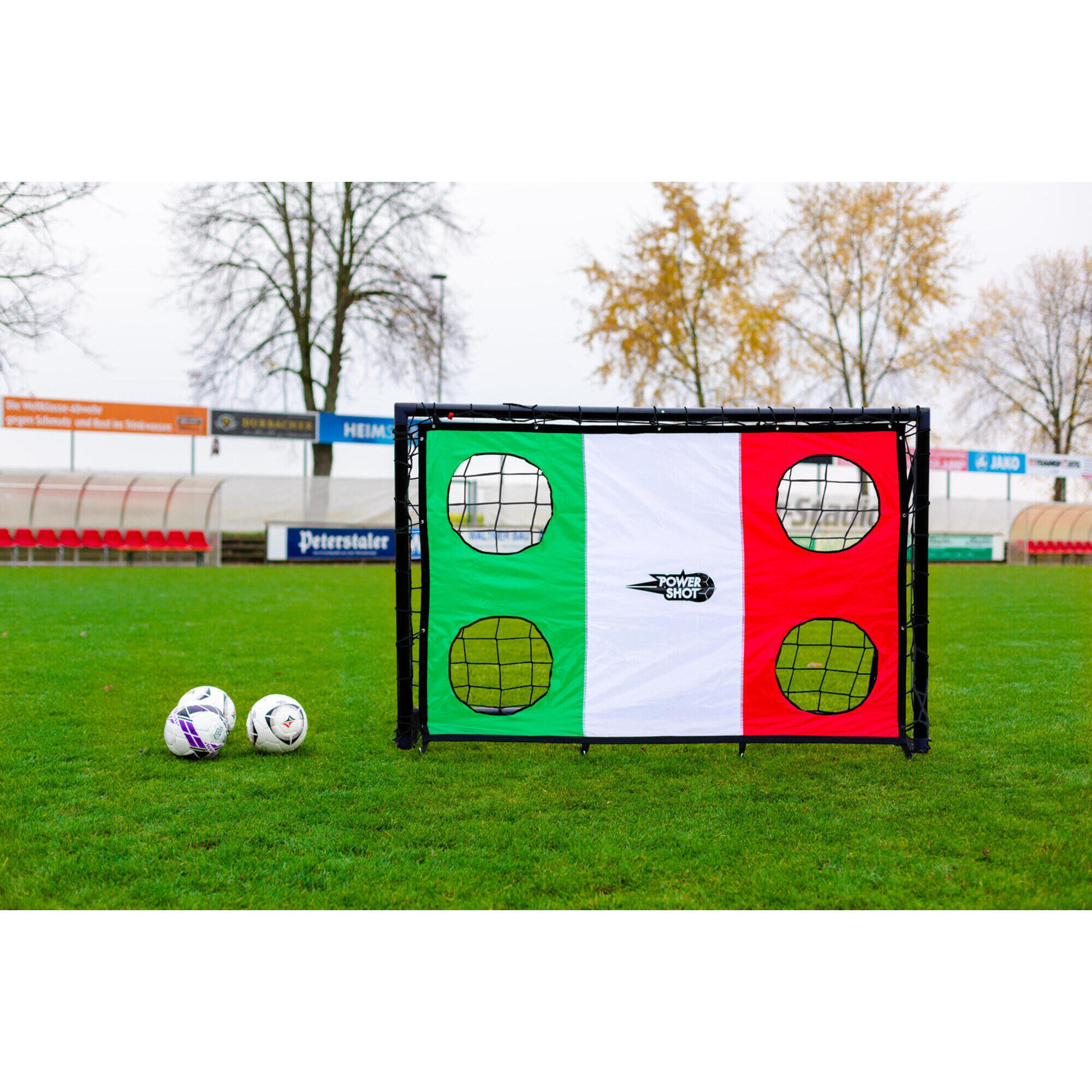 Power Shot - But De Foot Noir (1,8 X 1,2m) + Mur De Tir Italie - But - Bleu|noir|rouge - Decathlon