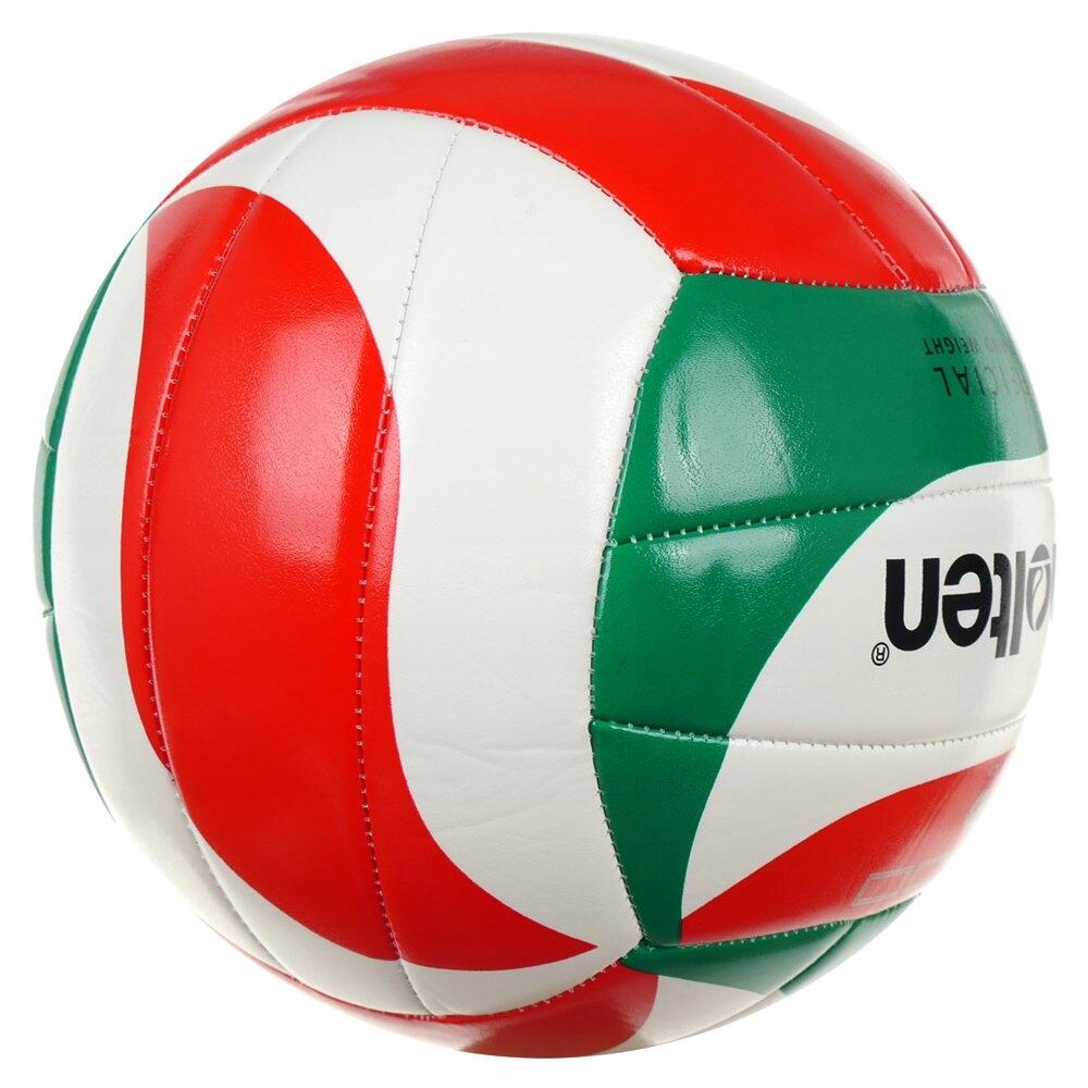 Bola de voleibol em pele sintética (Branco/verde/vermelho) 5/6