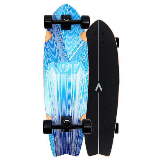 Surfskate Glitch 32" – Niebieski | Kompletny carvingowy surfskate z 7-warst