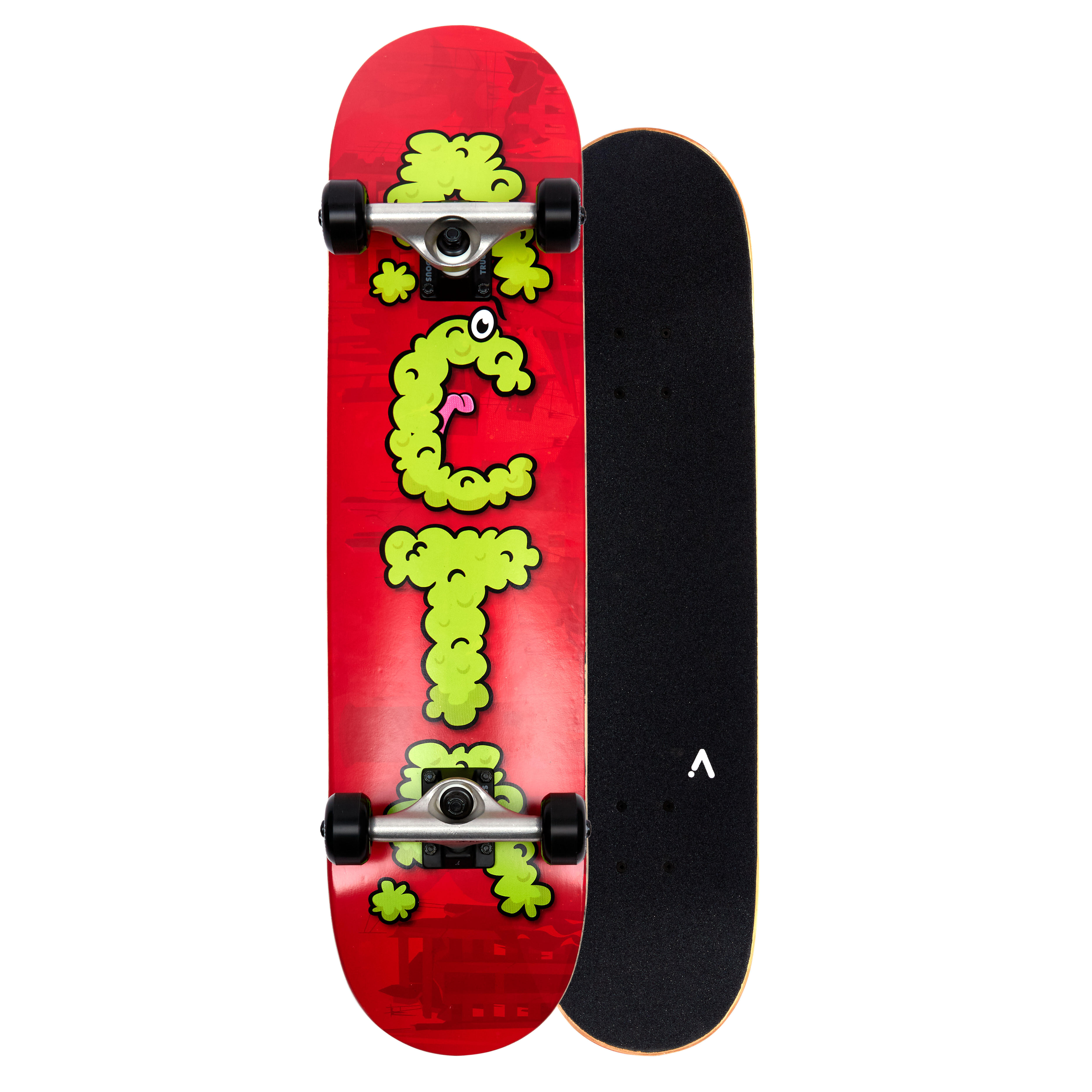 Acta - Acta Complete Monster 7.75" – Skateboard Complet Polyvalent Pour Débutants - Surfskate - Rouge - 7.75" - Decathlon