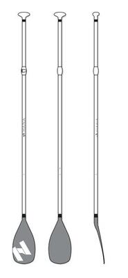 Verstellbares SUP Paddel - Weiß - 3-teilig