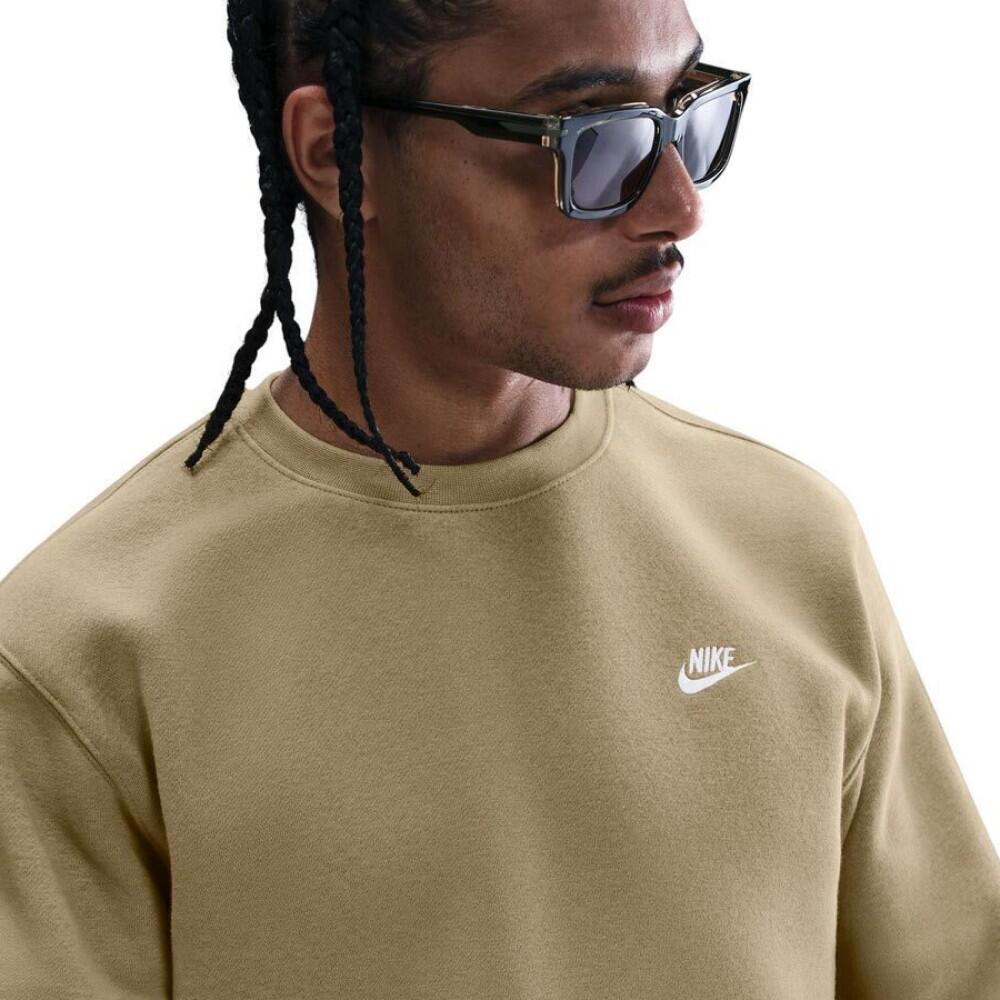 Sudadera Casual Hombre Nike Club Men´s Fleece Crew FN3886-297 Beige 3/3