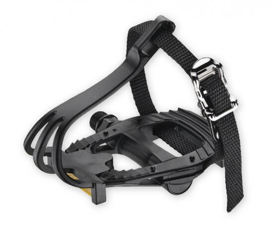 Pédales course - cale pied plastique - courroies