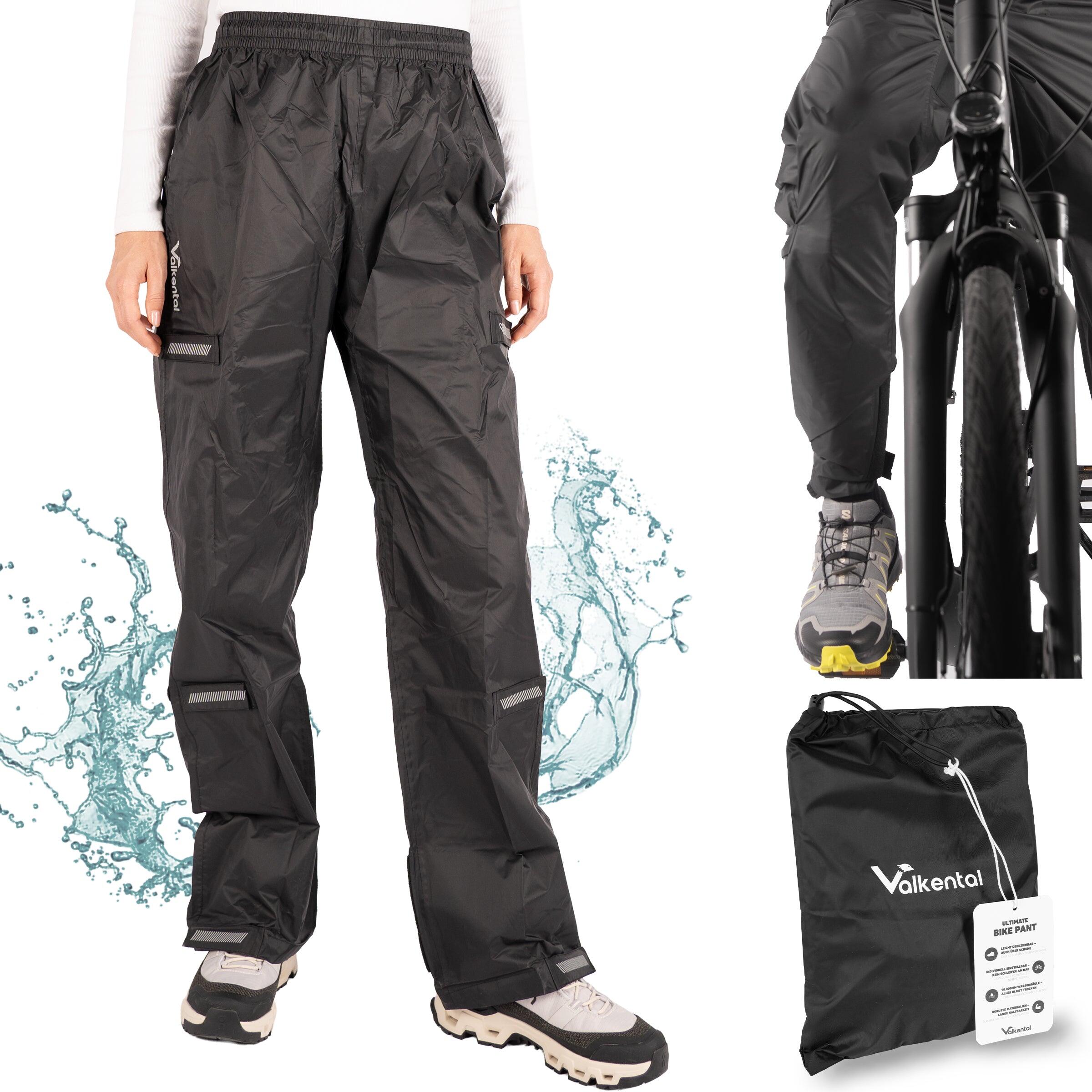 Valkental - Pantalon De Pluie Pour Velo - Pantalon De Velo Impermeable Pour Femmes Et Hommes - Pantalons - Noir - 40 M - Decathlon