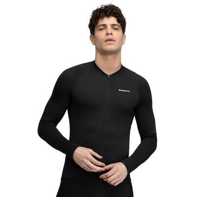 Heren fietsen thermo wielershirt met lange mouwen core greylock zwart