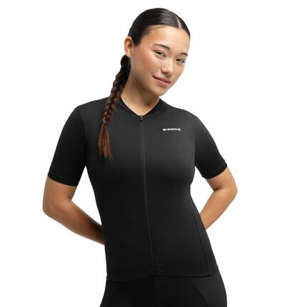 Damen Radsport kurzärmeliges radtrikot für Core Rainier Schwarz