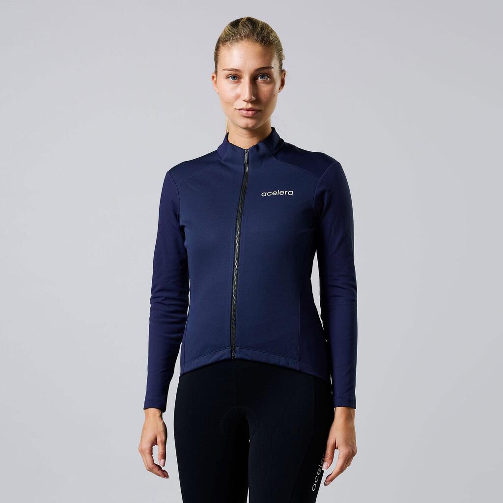 Interemdiate Women's Thermo Fleece Cycling Long Sleeve Jersey Windproof