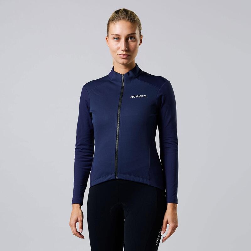 Intermediate Femei Jersey Termo Fleece Ciclism Mânecă lungă Rezistent la vânt