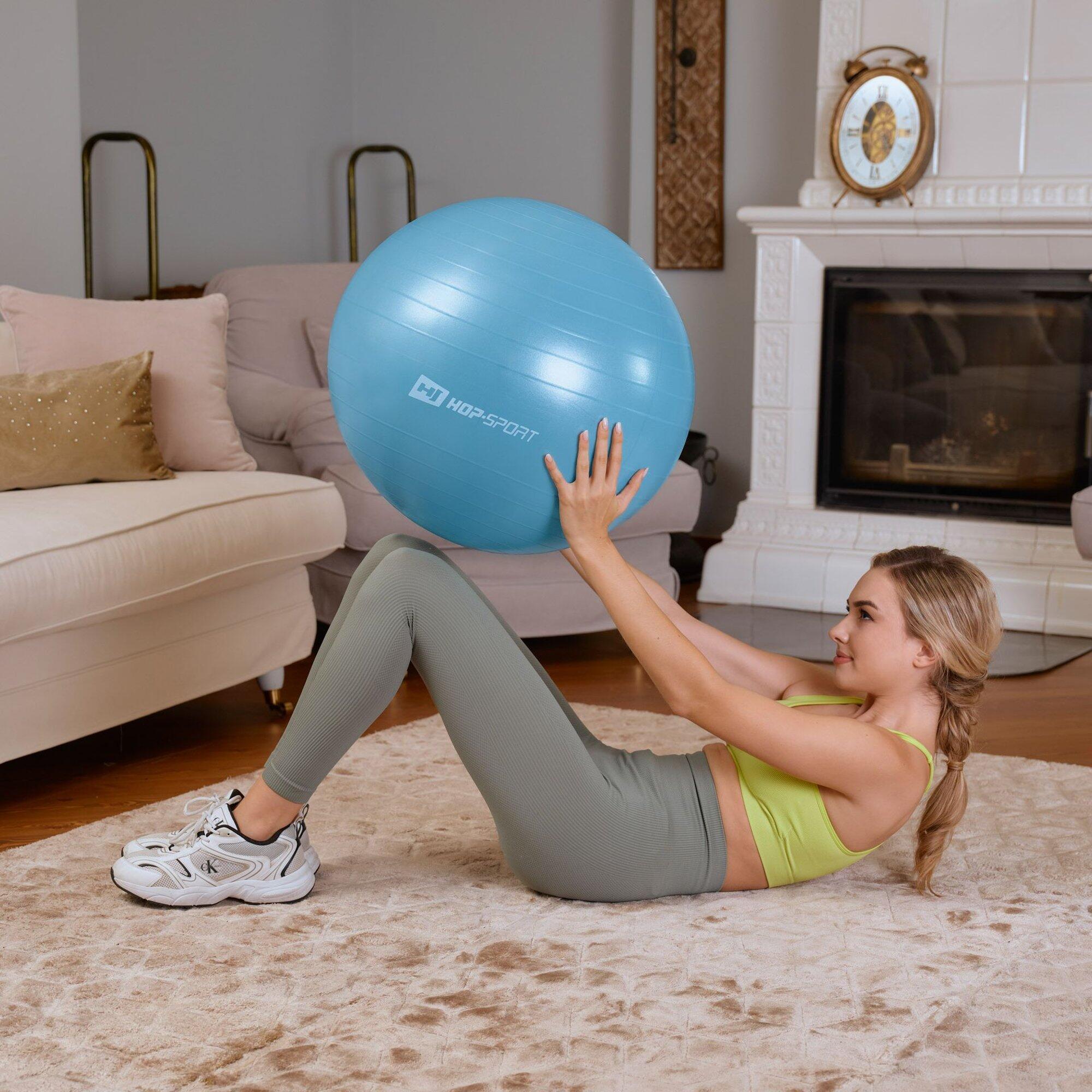 Palla fitness HS-R045YB 45cm azzurro. Pallone da ginnastica 5/6