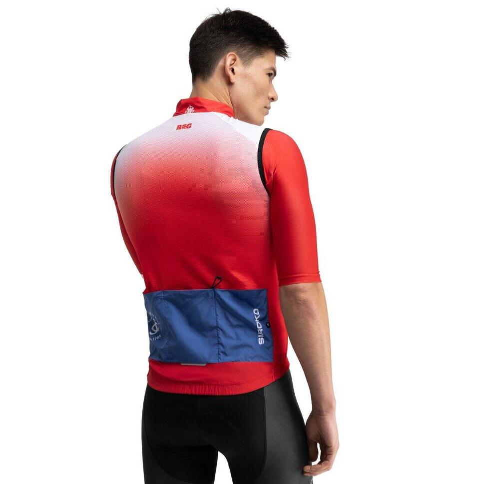 Męska wiatroszczelna kamizelka rowerowa Real Sporting de Gijón x