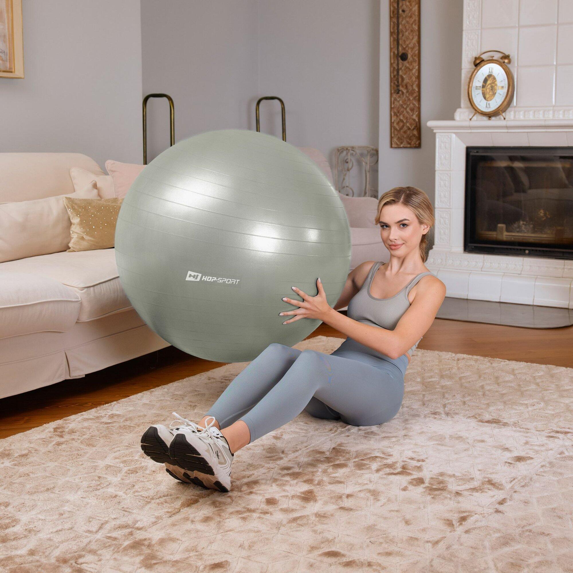 Palla fitness 85 cm con pompa verde 3/6