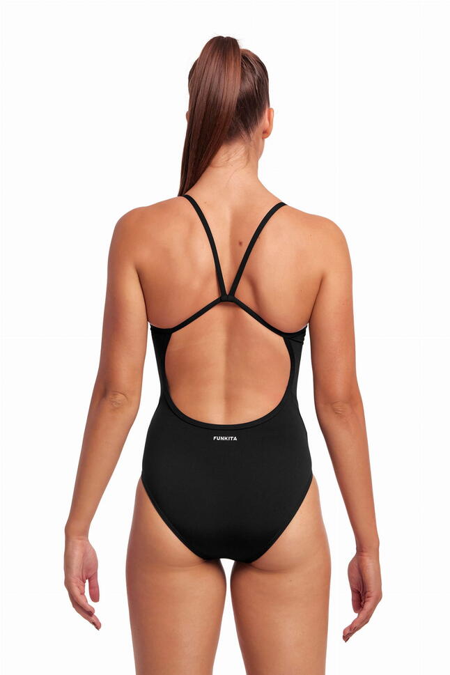 Strój do pływania menstruacyjny FUNKITA Still Black - Swim Secure Single Strap