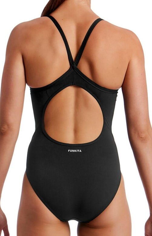 Strój do pływania menstruacyjny FUNKITA Still Black - Swim Secure Diamond Back