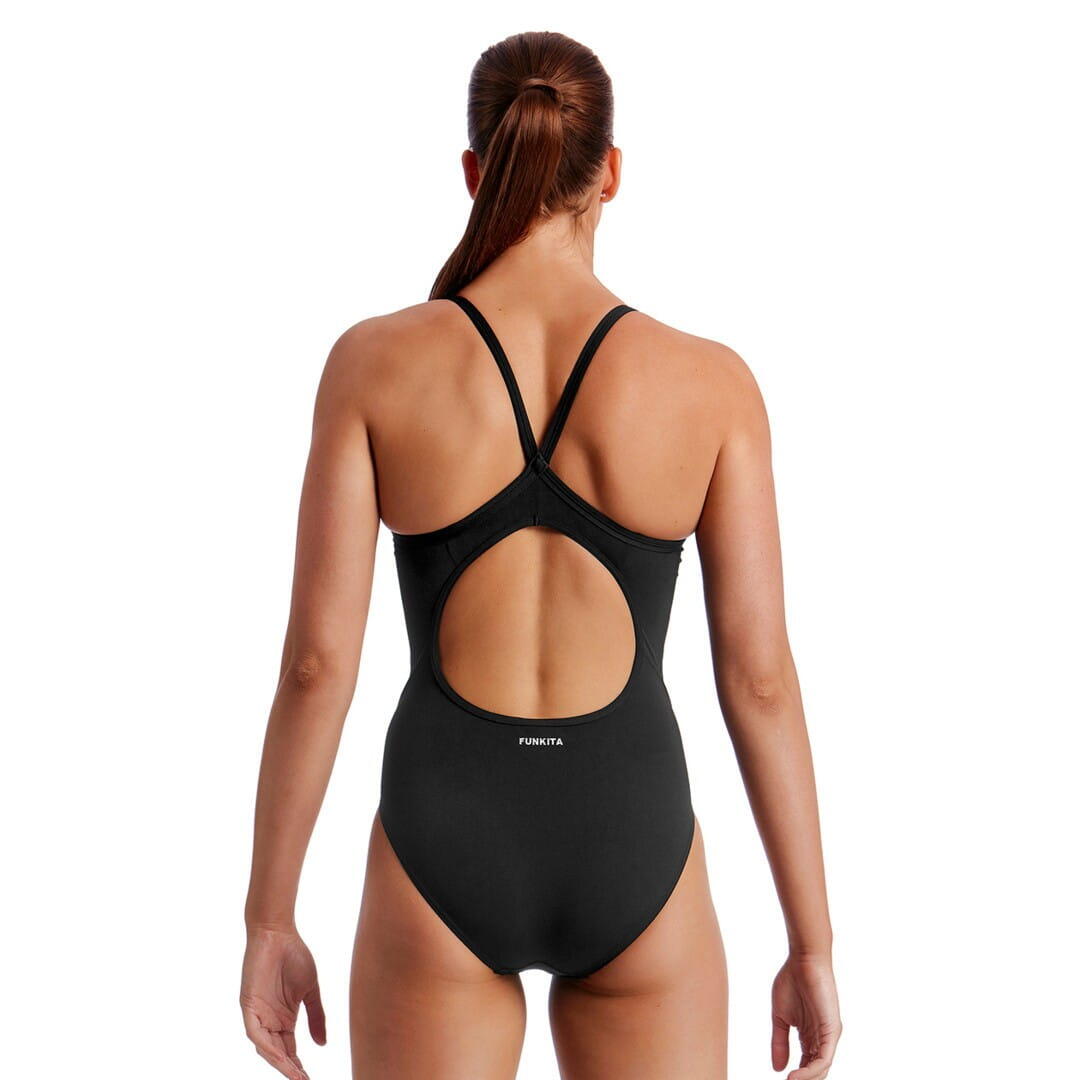 Strój do pływania menstruacyjny FUNKITA Still Black - Swim Secure Diamond Back 7/7