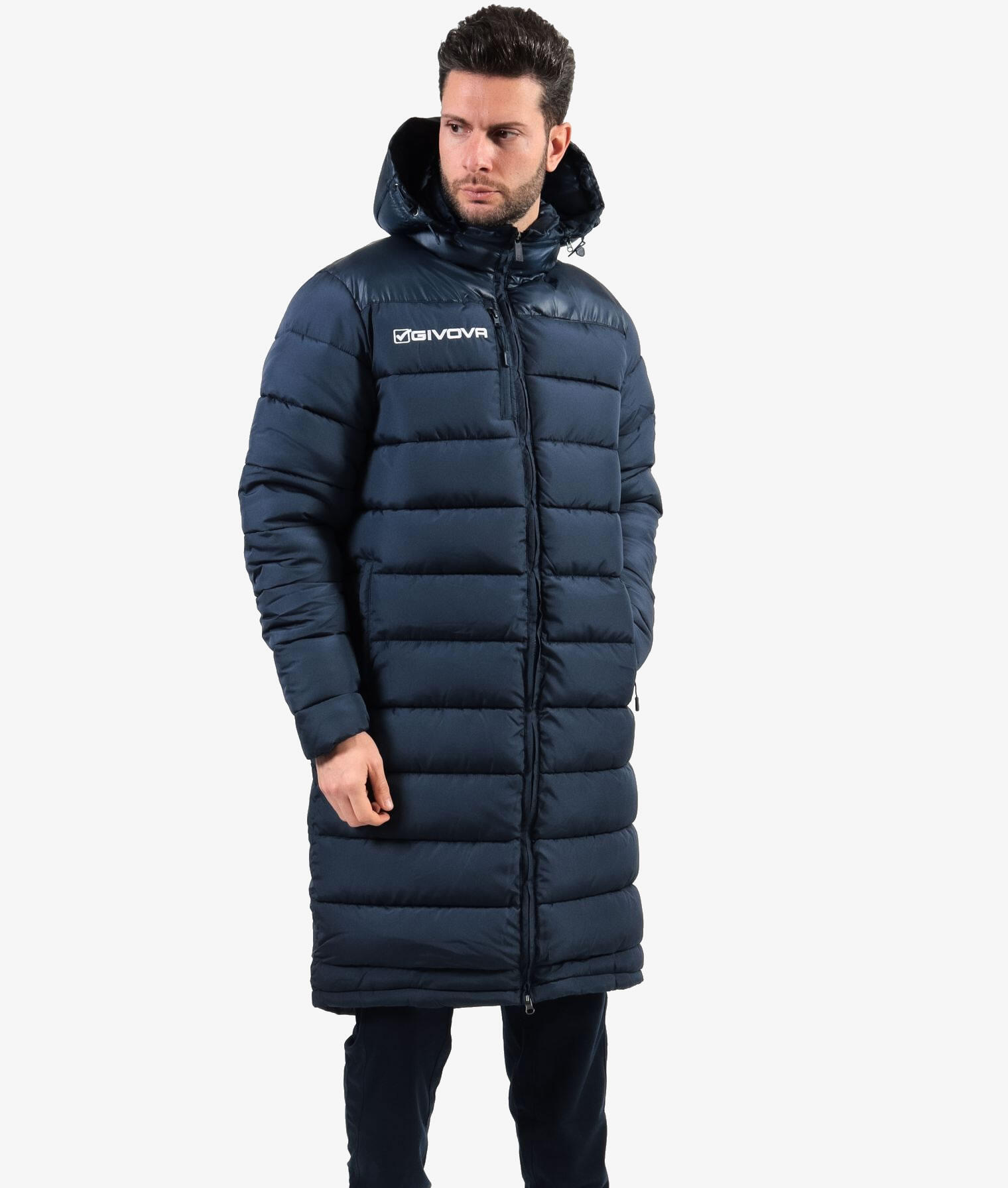 Herren-Wintermantel Givova, dunkelblau, wattiert, wasserdicht, abnehmbare Kapuze 2/5