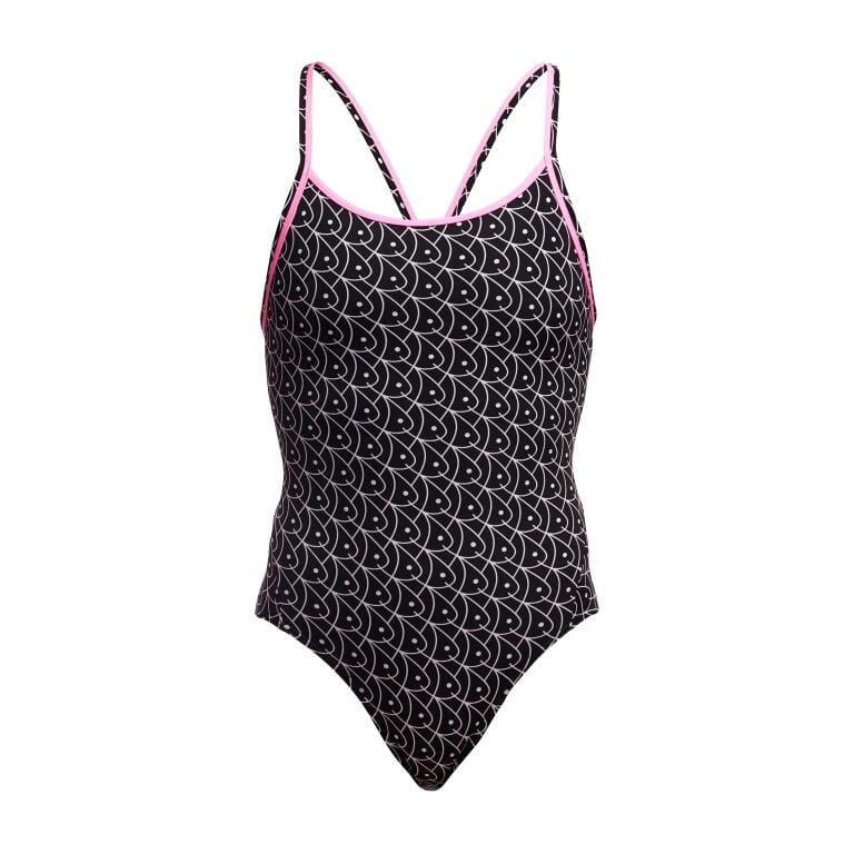 Strój do pływania menstruacyjny FUNKITA Summer Fish - Swim Secure Diamond Back 6/7