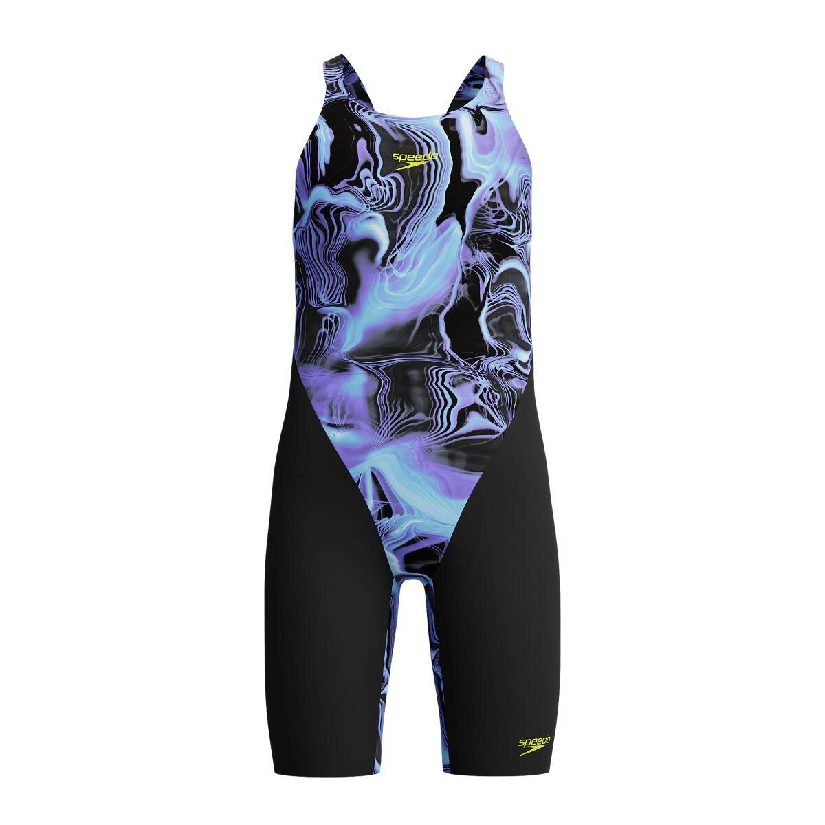 Speedo Fastskin Junior Endurance+ Max Openback Kneeskin - Lucent Glow / Schwarz 4/5
