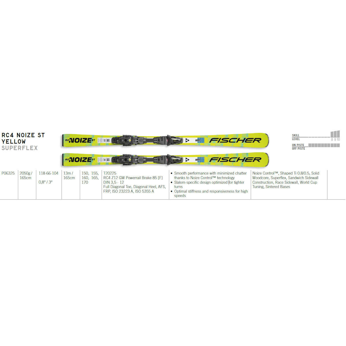 Narty Fischer RC4 Noize ST SuperFlex Yellow + wiązania RC4 Z12 GW 2026 2/5