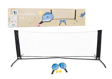 Kit de pickleball comprenant 2 balles, 2 raquettes et 1 filet