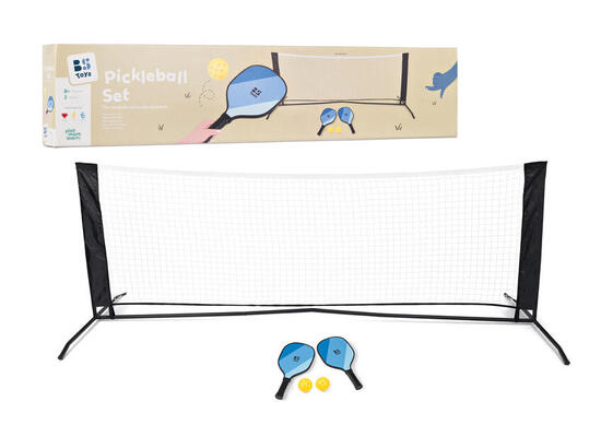 Kit de pickleball comprenant 2 balles, 2 raquettes et 1 filet