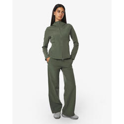 Pantalon de fitness synthétique vert militaire pour femme